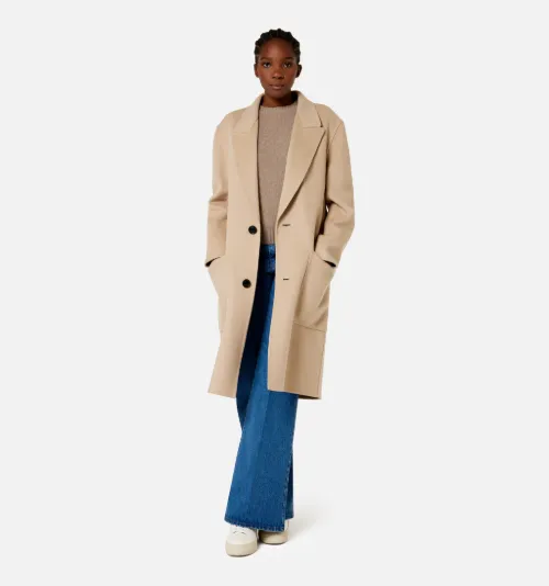 unstructured camel coat