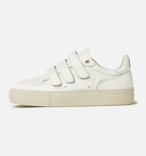 White sneakers hot sale velcro strap