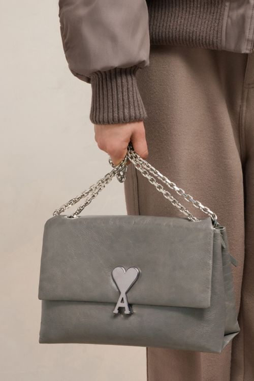 Hermiaa suede padlock online shoulder bag