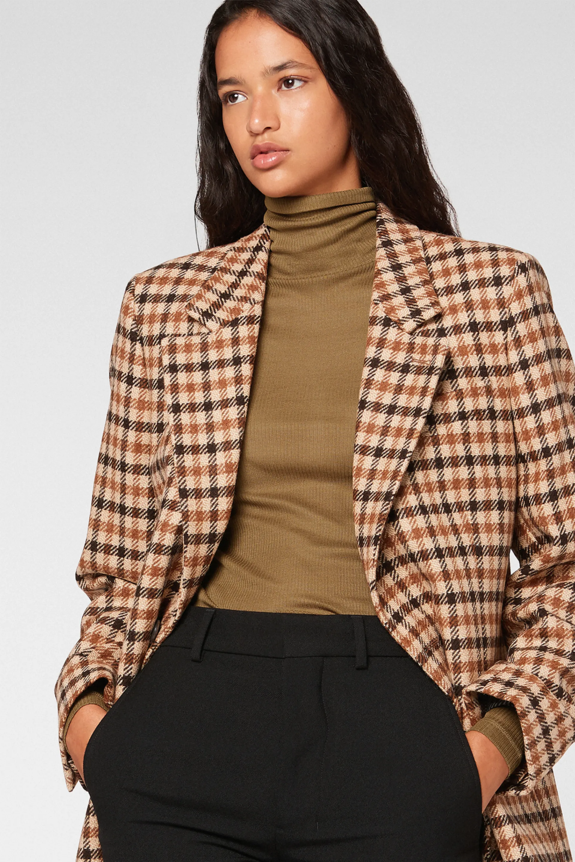 turtleneck t shirt with blazer