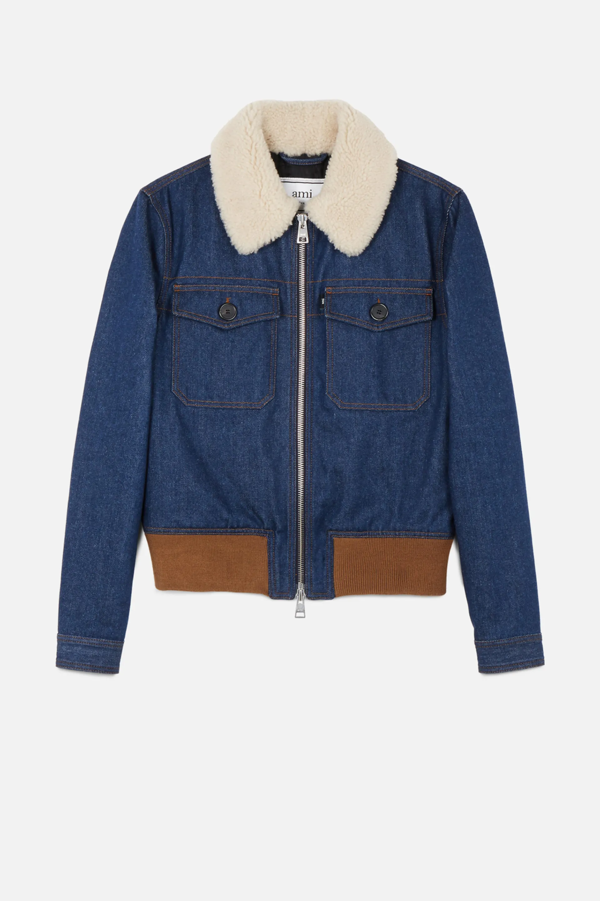 jean jacket with shearling collar