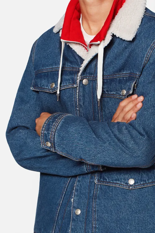 hoodie lined denim jacket