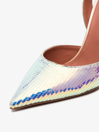 amina muaddi holli metallic slingback pumps