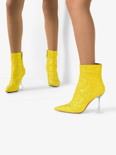 yellow heel boots