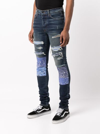 Burberry Slim-Fit patchwork/bandana Distressed Mike deals Amiri Jeansn34