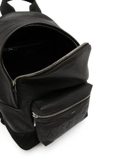 embossed leather backpack