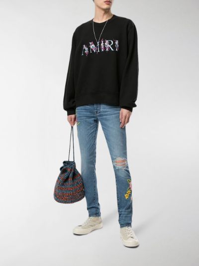 amiri floral jeans