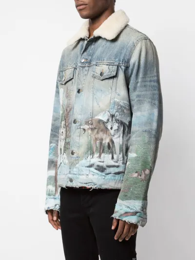 AMIRI Giacca denim con stampa blu | MODES