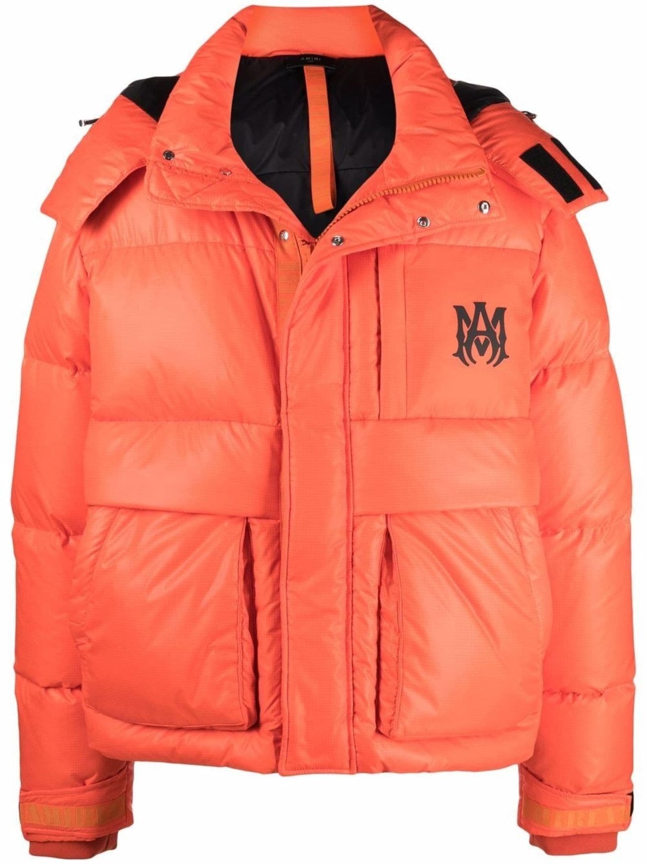 AMIRI hooded down puffer jacket orange | MODES