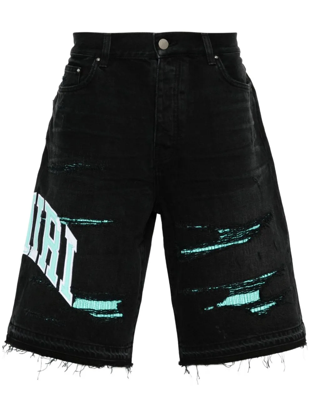 AMIRI logo embroidered denim shorts Eraldo BV