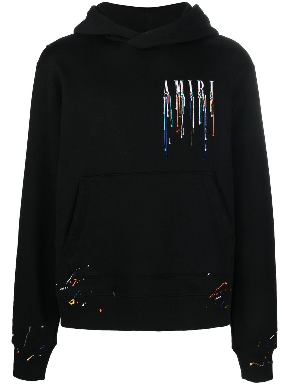 AMIRI logoembroidered paintsplatter hoodie black MODES