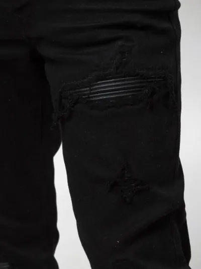 mx1 leather patch jean black