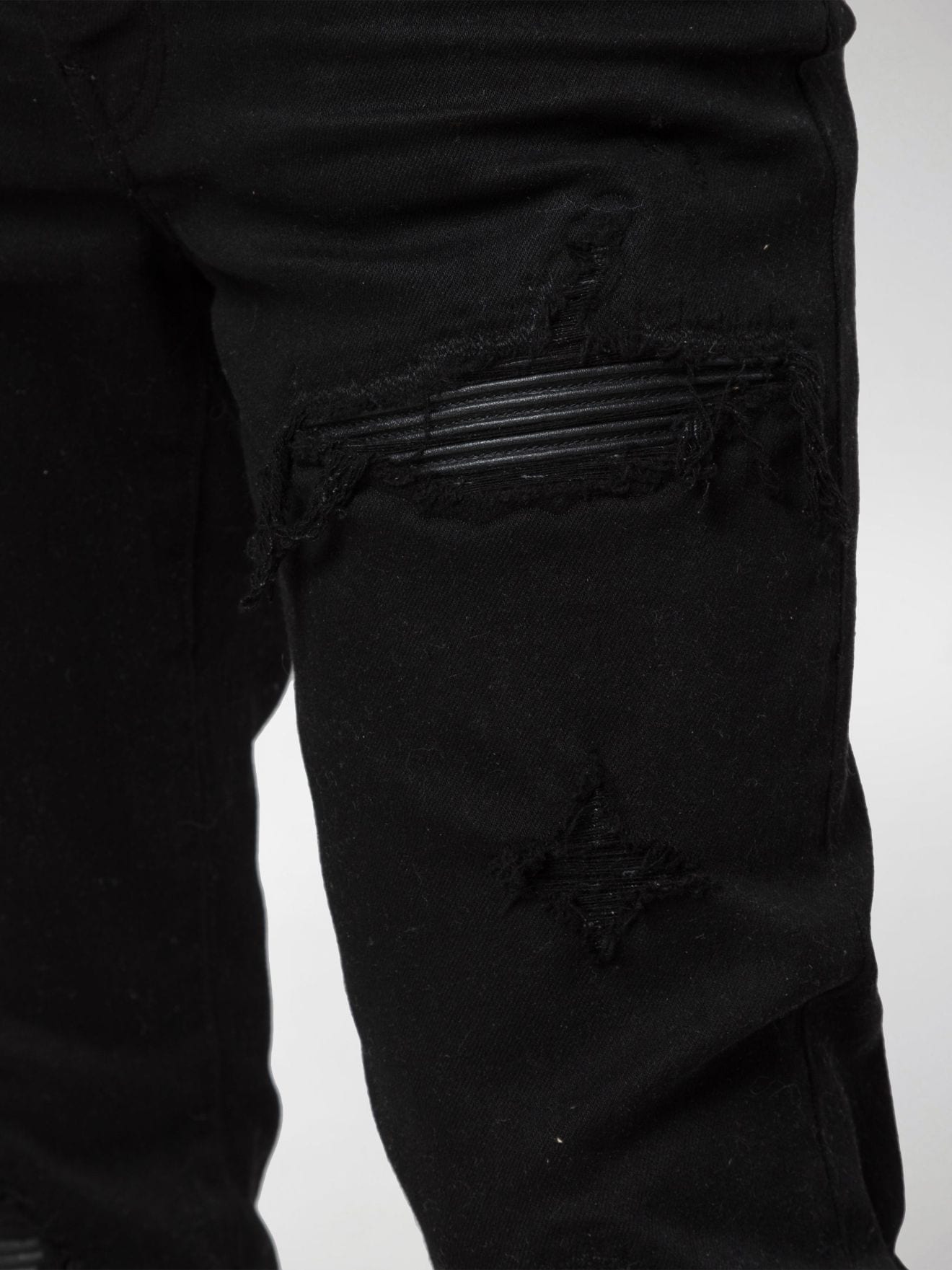 amiri mx1 leather patch jean black