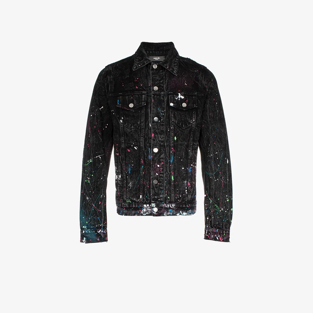 AMIRI paint splatter print denim jacket Browns