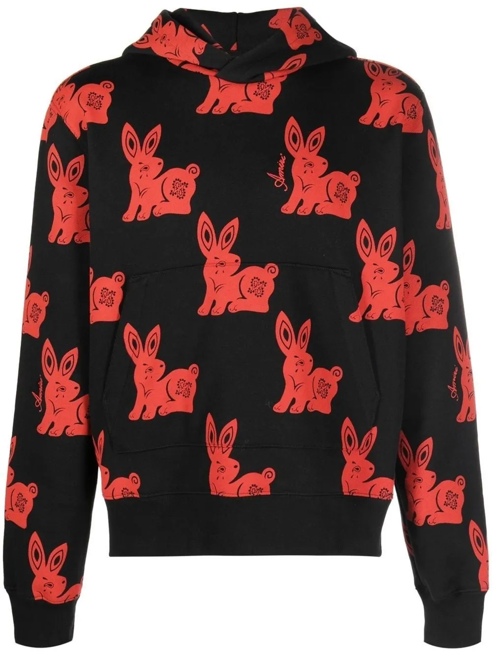 rabbitmotif cotton hoodie AMIRI US