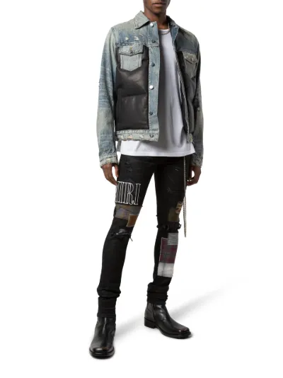 amiri skinny patchwork jeans