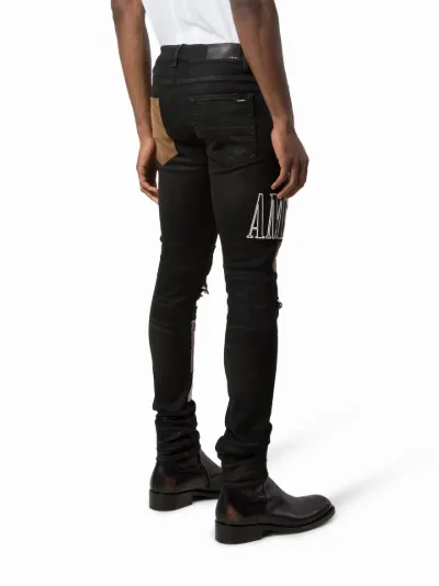 amiri skinny patchwork jeans