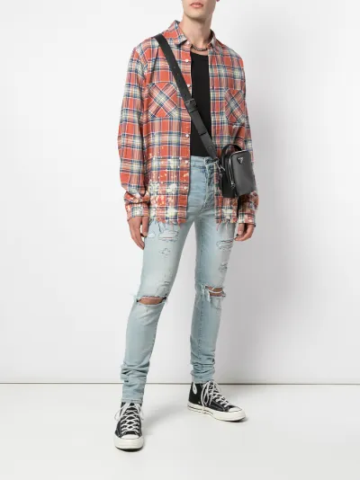 amiri plaid waist shirt