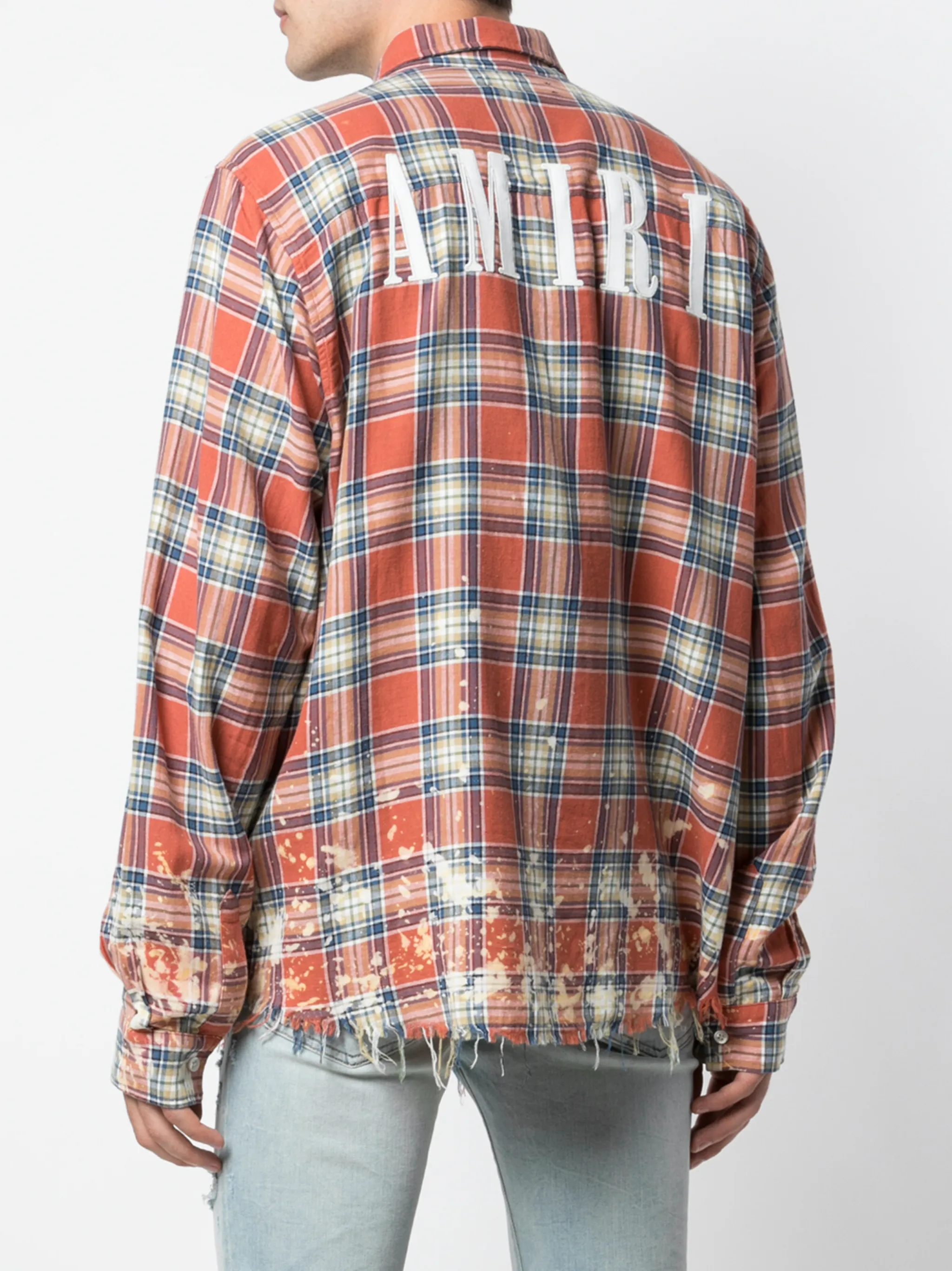 AMIRI splatter detail plaid shirt | Eraldo.com FR 