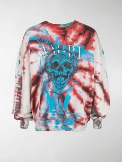 AMIRI tie dye skull crew neck 