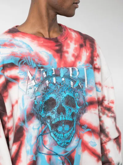 AMIRI tie dye skull crew neck 
