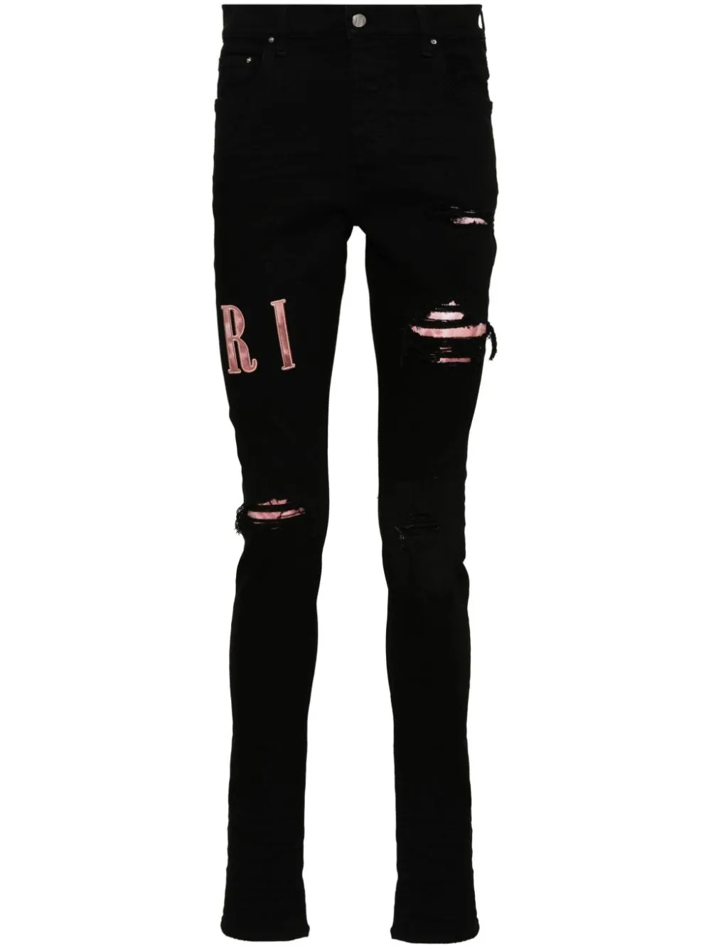 waxed logo-appliqué skinny jeans | AMIRI | Eraldo.com