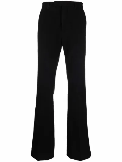 wool blend wide leg trousers