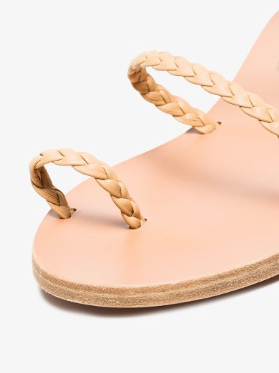 neutral Eleftheria flat leather sandals展示图