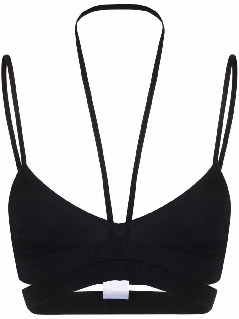 wraparound ribbed jersey bra top, ANDREĀDAMO