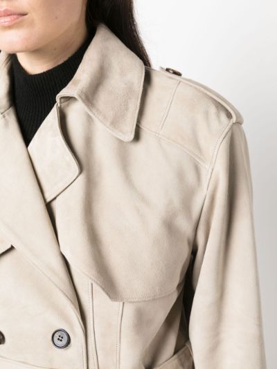 double breasted suede trench coat ANINE BING Eraldo