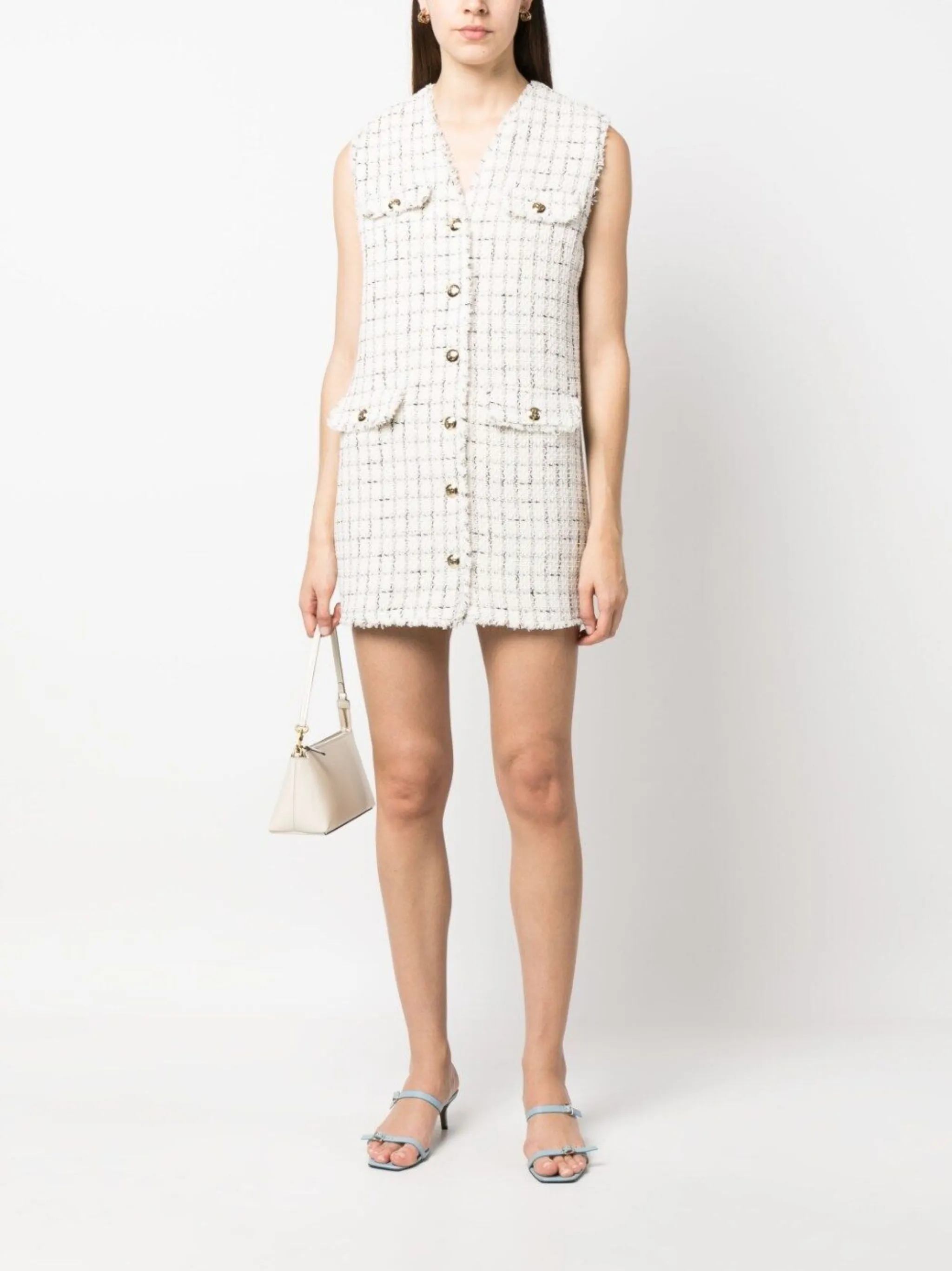 ANINE BING Tweed Janet Dress | Harrods US