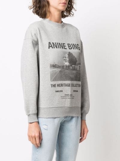 logo print cotton blend sweatshirt ANINE BING Eraldo