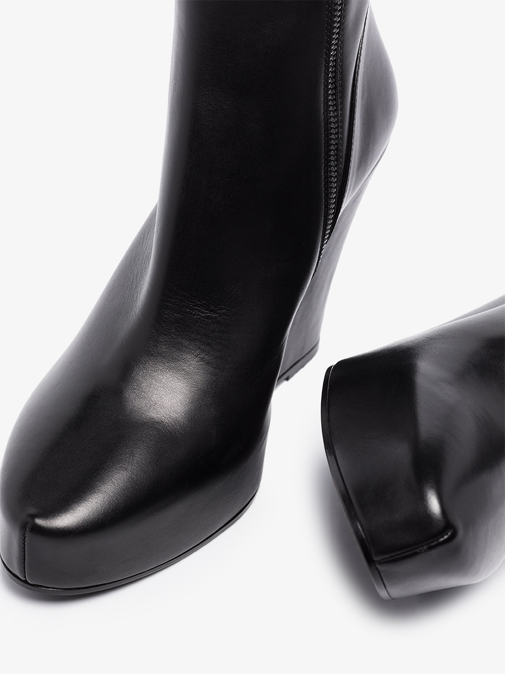 ann demeulemeester leather wedge ankle boots