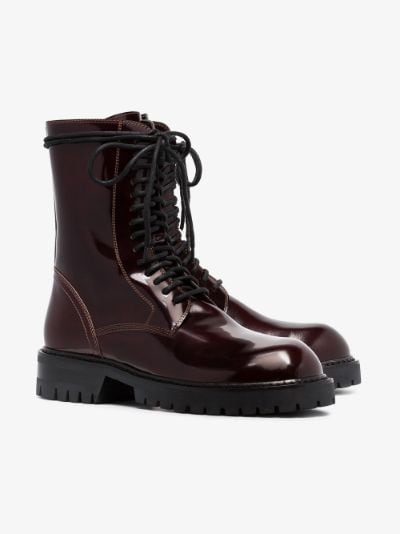 burgundy 50 lace-up leather boots展示图