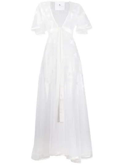 white sheer embroidered dress