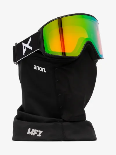 black reflective ski goggles