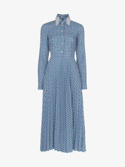 pleated midi shirt dress