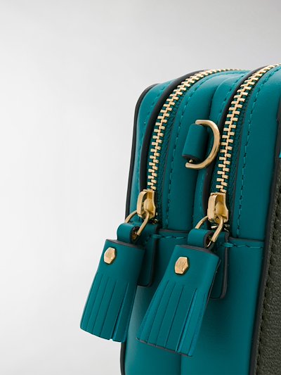 Anya Hindmarch Scoop Double Zip Wallet On Strap Blue Modes