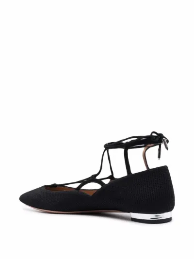 Rose-gold Maia flat leather ballerina shoes - women - AQUAZZURA -  divincenzoboutique.com