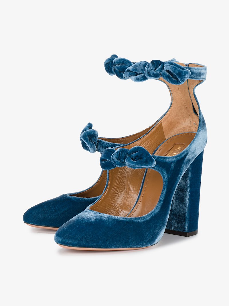 aquazzura blue heels