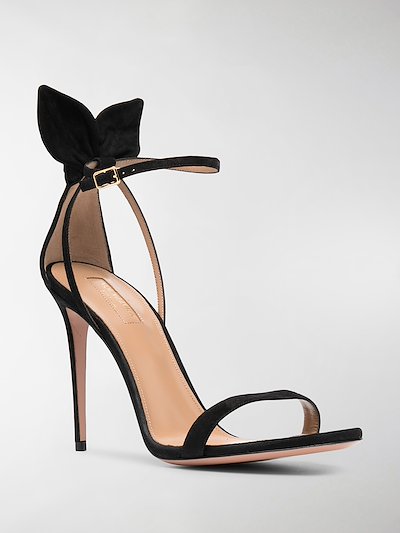 Aquazzura Bow Tie 105mm Bow Sandals Black Modes