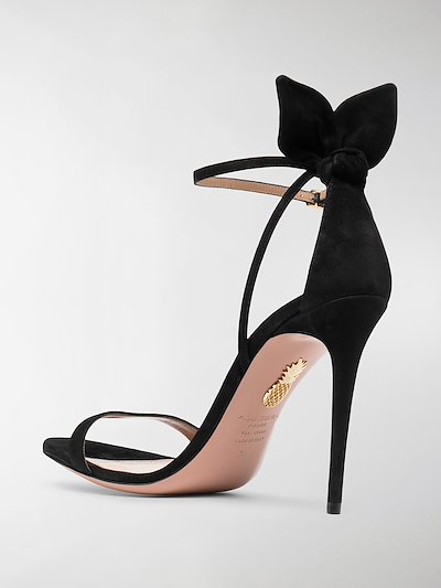 Aquazzura Bow Tie 105mm Bow Sandals Black Modes