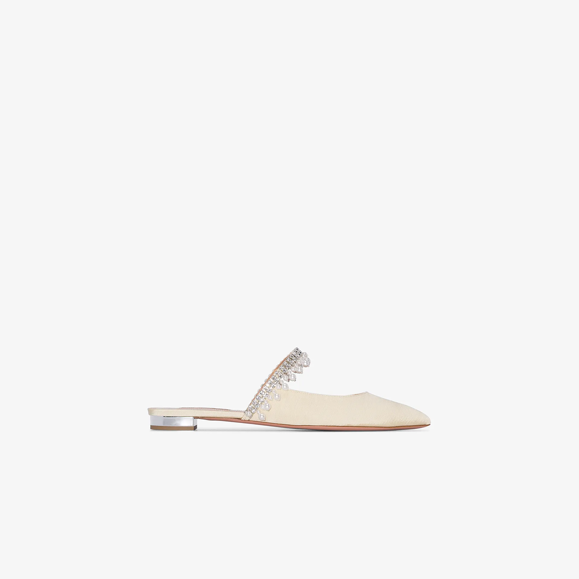 cream mules flat