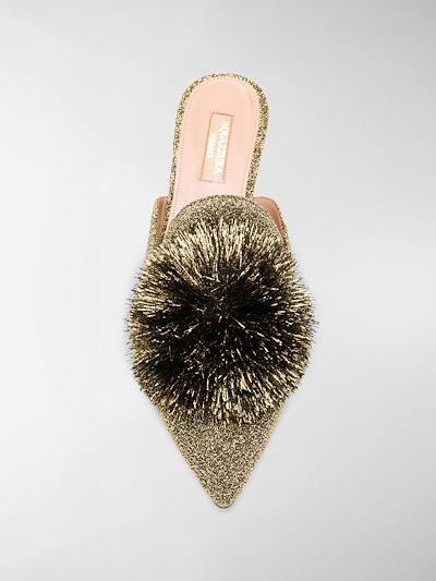 aquazzura powder puff mules