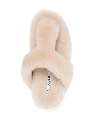 Shearling thong online slippers