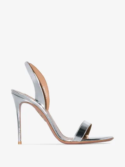 aquazzura silver heels