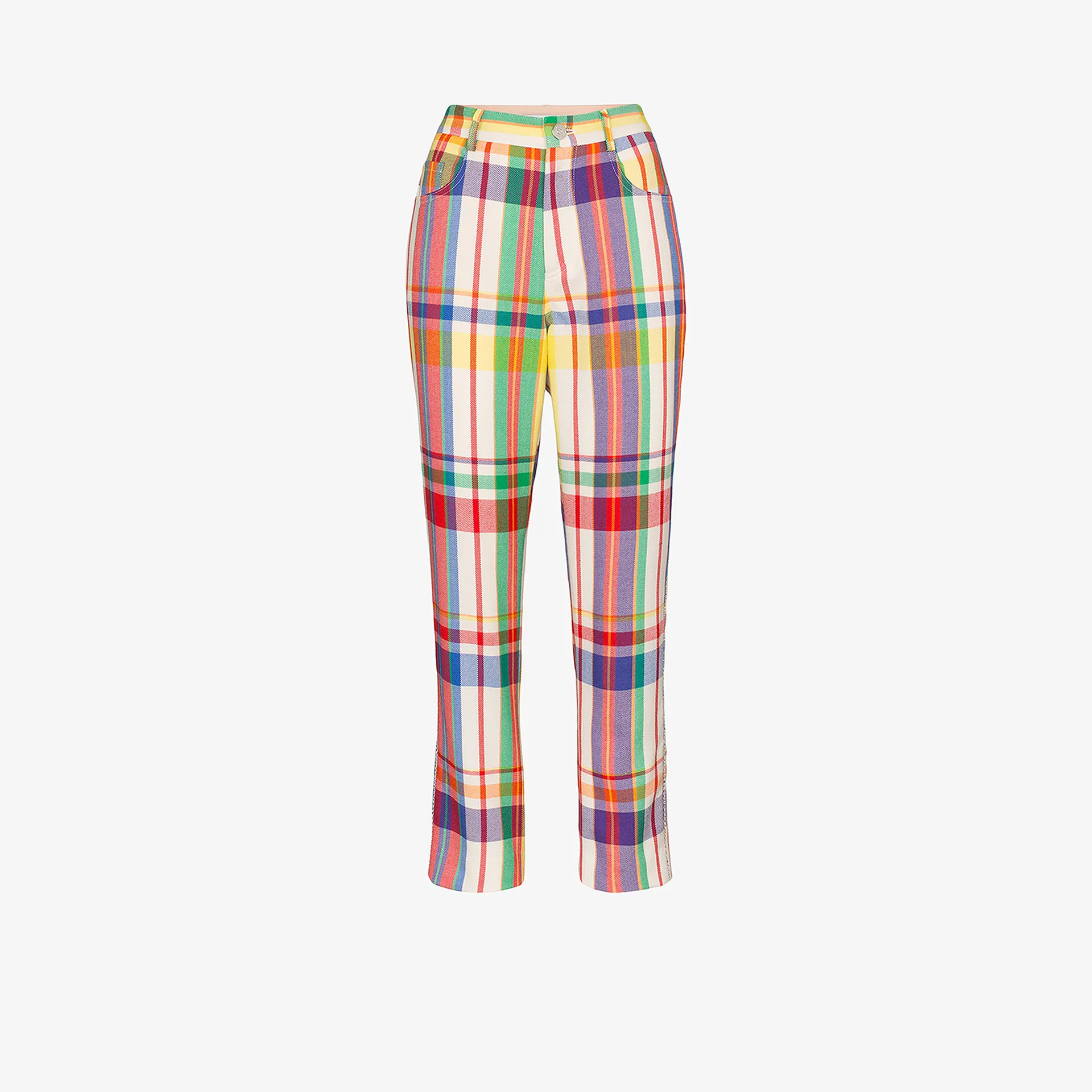 rainbow plaid pants