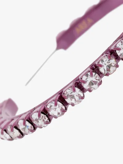 Area Pink Dorinda Crystal Hoop Earrings Browns