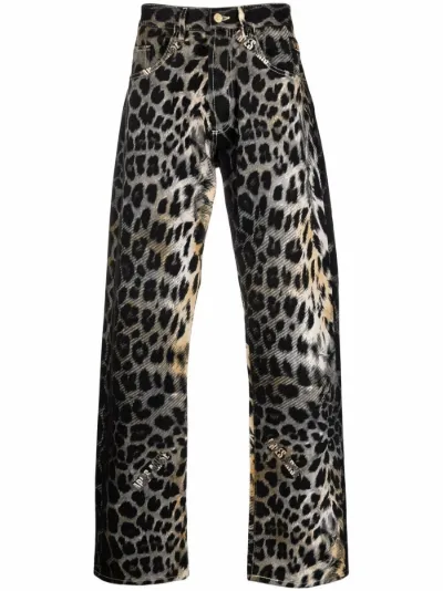 Leopard print a line pants Clearance