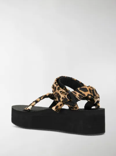 leopard print platform sandals